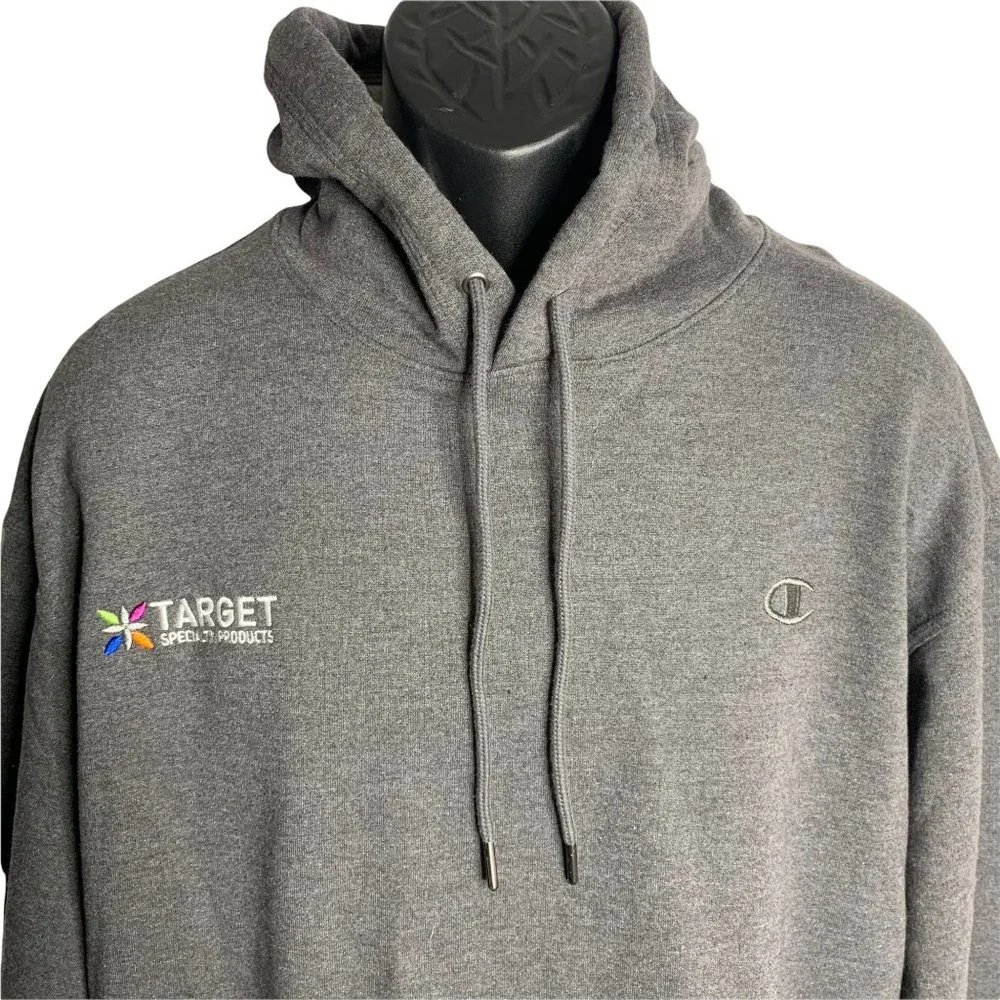 Champion Pullover Eco Fleece Hoodie XL Grey Sweatshirt Kangaroo Pocket